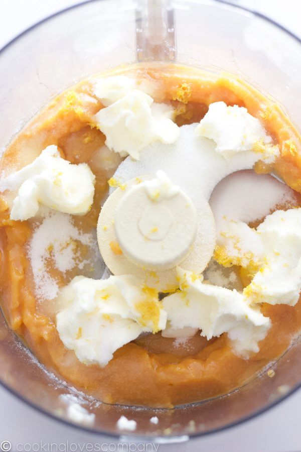 Persimmon puree, butter and sugar in a food processor